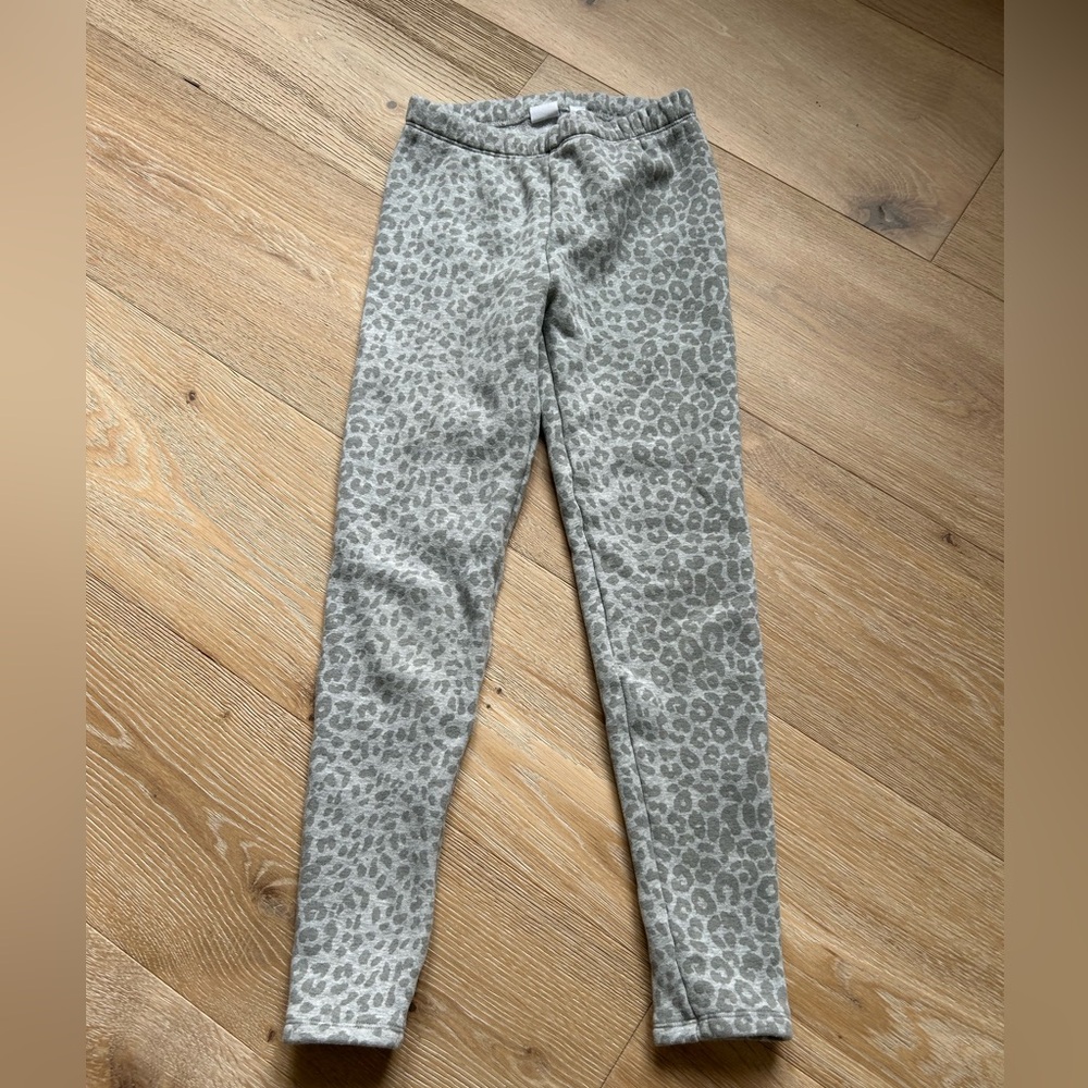 GAP Girls Gray Leopard-Print Leggings